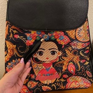 Mexican Frida Kahlo Leather Backpack